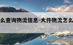 物流怎么查询物流信息-大件物流怎么查询物流信息