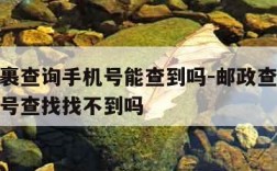 邮政包裹查询手机号能查到吗-邮政查快递通过手机号查找找不到吗