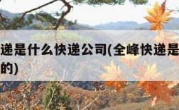 全峰快递是什么快递公司(全峰快递是什么快递公司的)