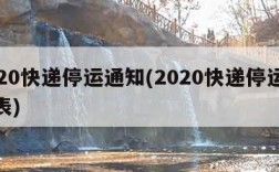 2020快递停运通知(2020快递停运通知表)